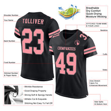 Charger l&#39;image dans la galerie, Custom Black Medium Pink-Steel Gray Mesh Authentic Football Jersey
