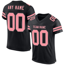 Charger l&#39;image dans la galerie, Custom Black Medium Pink-Steel Gray Mesh Authentic Football Jersey
