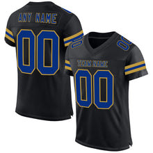 Charger l&#39;image dans la galerie, Custom Black Royal-Old Gold Mesh Authentic Football Jersey
