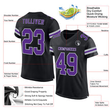 Charger l&#39;image dans la galerie, Custom Black Purple-Gray Mesh Authentic Football Jersey
