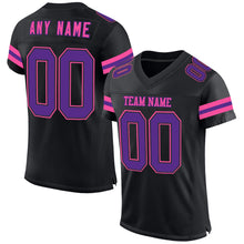 Charger l&#39;image dans la galerie, Custom Black Purple-Pink Mesh Authentic Football Jersey
