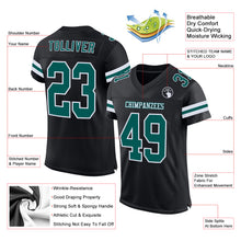 Charger l&#39;image dans la galerie, Custom Black Midnight Green-White Mesh Authentic Football Jersey
