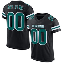 Charger l&#39;image dans la galerie, Custom Black Midnight Green-White Mesh Authentic Football Jersey
