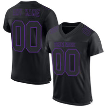 Load image into Gallery viewer, Custom Black Purple Mesh Authentic Football Jersey
