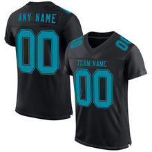 Charger l&#39;image dans la galerie, Custom Black Teal Mesh Authentic Football Jersey
