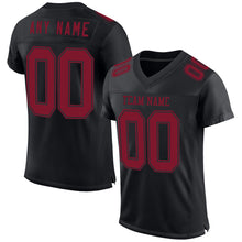 Charger l&#39;image dans la galerie, Custom Black Crimson Mesh Authentic Football Jersey
