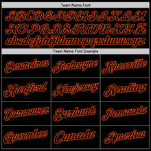 Load image into Gallery viewer, Custom Black Orange Authentic Throwback Basketball Jersey
