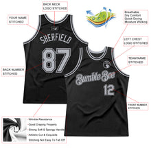 Загрузить изображение в средство просмотра галереи, Custom Black Gray Authentic Throwback Basketball Jersey
