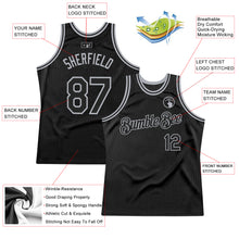 Загрузить изображение в средство просмотра галереи, Custom Black Gray Authentic Throwback Basketball Jersey
