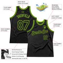 Загрузить изображение в средство просмотра галереи, Custom Black Neon Green Authentic Throwback Basketball Jersey
