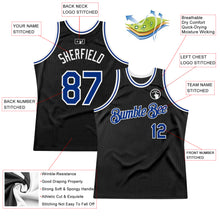 Загрузить изображение в средство просмотра галереи, Custom Black Royal-White Authentic Throwback Basketball Jersey
