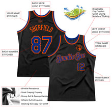 Загрузить изображение в средство просмотра галереи, Custom Black Royal-Orange Authentic Throwback Basketball Jersey
