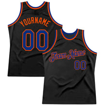 Загрузить изображение в средство просмотра галереи, Custom Black Royal-Orange Authentic Throwback Basketball Jersey
