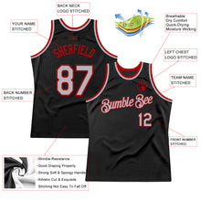 Загрузить изображение в средство просмотра галереи, Custom Black Gray-Red Authentic Throwback Basketball Jersey
