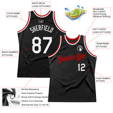 Загрузить изображение в средство просмотра галереи, Custom Black White-Red Authentic Throwback Basketball Jersey
