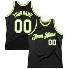 Загрузить изображение в средство просмотра галереи, Custom Black White-Neon Green Authentic Throwback Basketball Jersey
