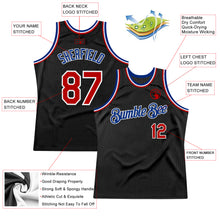 Charger l&#39;image dans la galerie, Custom Black Red-Royal Authentic Throwback Basketball Jersey
