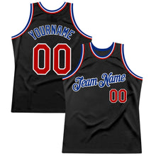 Charger l&#39;image dans la galerie, Custom Black Red-Royal Authentic Throwback Basketball Jersey
