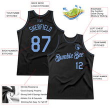 Charger l&#39;image dans la galerie, Custom Black Light Blue Authentic Throwback Basketball Jersey
