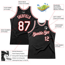 Charger l&#39;image dans la galerie, Custom Black White-Red Authentic Throwback Basketball Jersey
