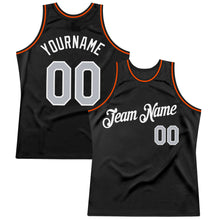 Charger l&#39;image dans la galerie, Custom Black Gray-Orange Authentic Throwback Basketball Jersey
