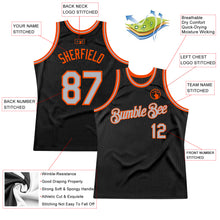 Charger l&#39;image dans la galerie, Custom Black Gray-Orange Authentic Throwback Basketball Jersey
