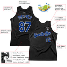 Charger l&#39;image dans la galerie, Custom Black Royal-Gray Authentic Throwback Basketball Jersey
