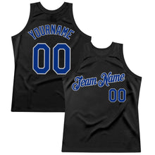 Charger l&#39;image dans la galerie, Custom Black Royal-Gray Authentic Throwback Basketball Jersey
