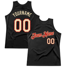 Charger l&#39;image dans la galerie, Custom Black Cream-Red Authentic Throwback Basketball Jersey
