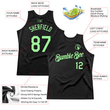 Charger l&#39;image dans la galerie, Custom Black Pea Green Authentic Throwback Basketball Jersey
