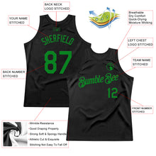 Загрузить изображение в средство просмотра галереи, Custom Black Grass Green Authentic Throwback Basketball Jersey
