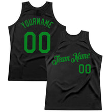 Загрузить изображение в средство просмотра галереи, Custom Black Grass Green Authentic Throwback Basketball Jersey
