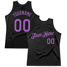 Charger l&#39;image dans la galerie, Custom Black Medium Purple Authentic Throwback Basketball Jersey
