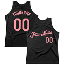 Charger l&#39;image dans la galerie, Custom Black Medium Pink Authentic Throwback Basketball Jersey
