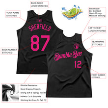 Charger l&#39;image dans la galerie, Custom Black Hot Pink Authentic Throwback Basketball Jersey
