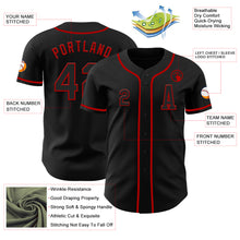 Charger l&#39;image dans la galerie, Custom Black Red Authentic Baseball Jersey
