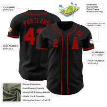 Load image into Gallery viewer, Custom Black Red Authentic Baseball Jersey
