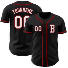 Charger l&#39;image dans la galerie, Custom Black White-Red Authentic Baseball Jersey
