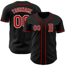 Load image into Gallery viewer, Custom Black Red-White Authentic Baseball Jersey
