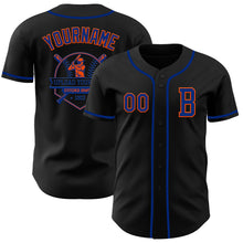 Charger l&#39;image dans la galerie, Custom Black Royal-Orange Authentic Baseball Jersey
