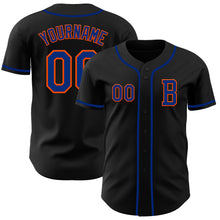 Charger l&#39;image dans la galerie, Custom Black Royal-Orange Authentic Baseball Jersey
