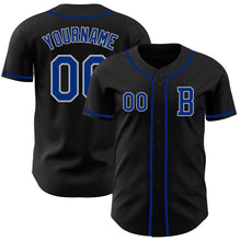 Charger l&#39;image dans la galerie, Custom Black Royal-Gray Authentic Baseball Jersey
