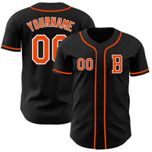 Charger l&#39;image dans la galerie, Custom Black Orange-White Authentic Baseball Jersey
