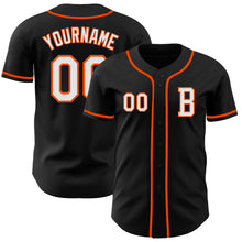 Charger l&#39;image dans la galerie, Custom Black White-Orange Authentic Baseball Jersey
