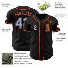 Load image into Gallery viewer, Custom Black Light Blue-Orange Authentic Baseball Jersey
