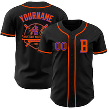 Charger l&#39;image dans la galerie, Custom Black Purple-Orange Authentic Baseball Jersey
