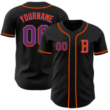 Charger l&#39;image dans la galerie, Custom Black Purple-Orange Authentic Baseball Jersey
