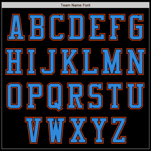 Custom Black Orange-Electric Blue Authentic Baseball Jersey