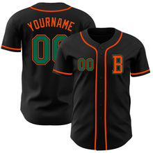 Charger l&#39;image dans la galerie, Custom Black Kelly Green-Orange Authentic Baseball Jersey
