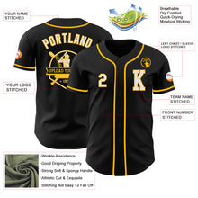 Load image into Gallery viewer, Custom Black White-Gold Authentic Baseball Jersey
